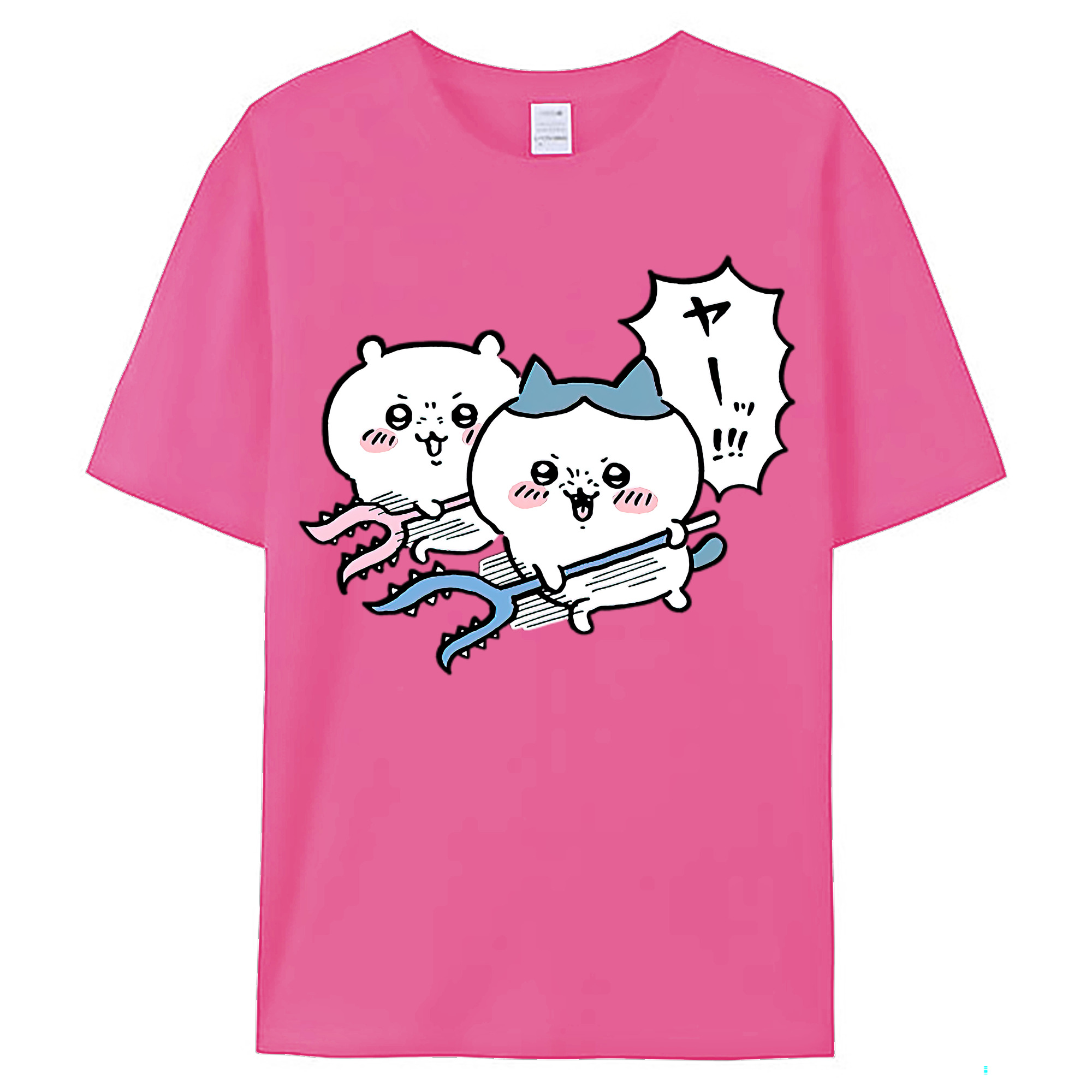 （画像用） ちいかわ ハチワレ Chii-kawa hachiware レディースカジュアルプリントTシャツ（綿100％）